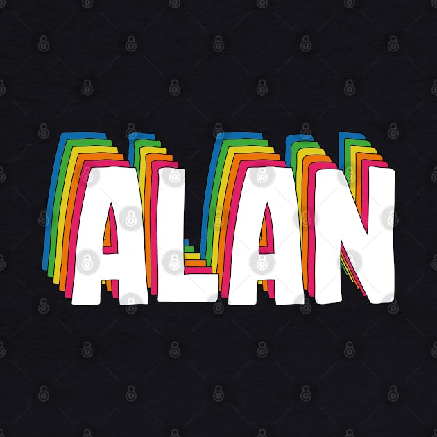 Alan Name Rainbow Retro by CoolDesignsDz